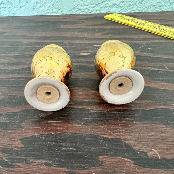 Vintage Holley Ross Weeping 22K Gold Salt & Pepper Shakers - Picture 3 of 4